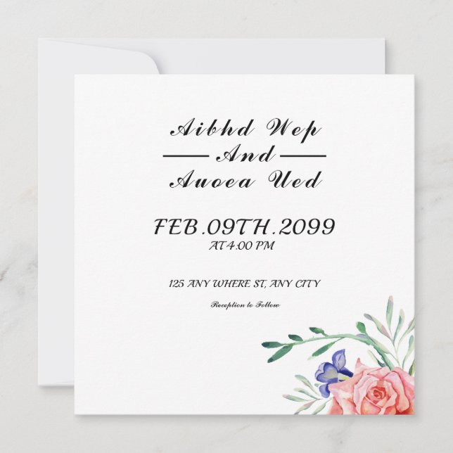 Modern Wedding Invitation Card (Front)