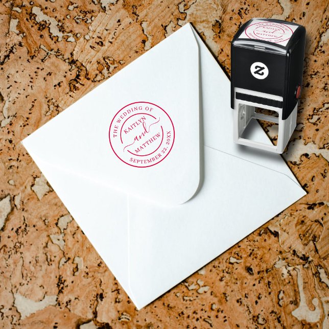 Modern Wedding Invitation Seal Custom Self-inking Stamp (Creator Uploaded)