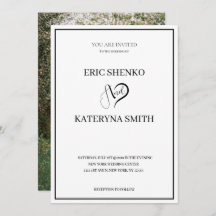 Modern Wedding Invitation with Photo on the Back
