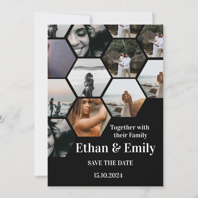 Modern Wedding Invitation with Photos  (Front)
