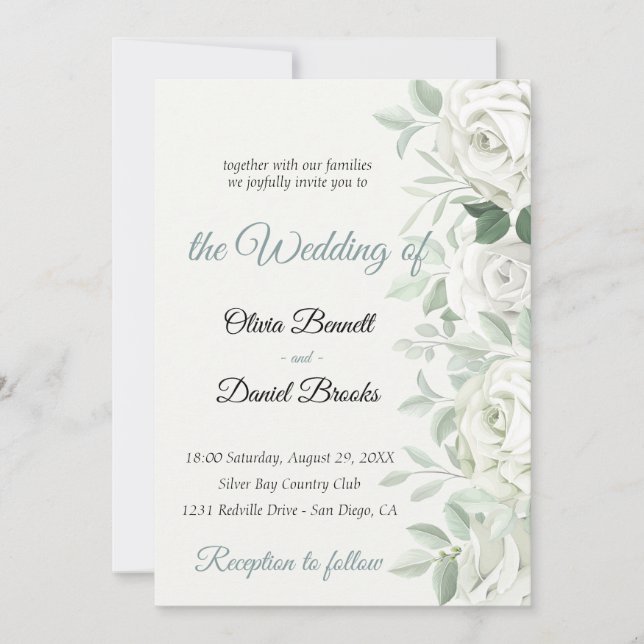 Modern wedding invitations cards with photo (Front)
