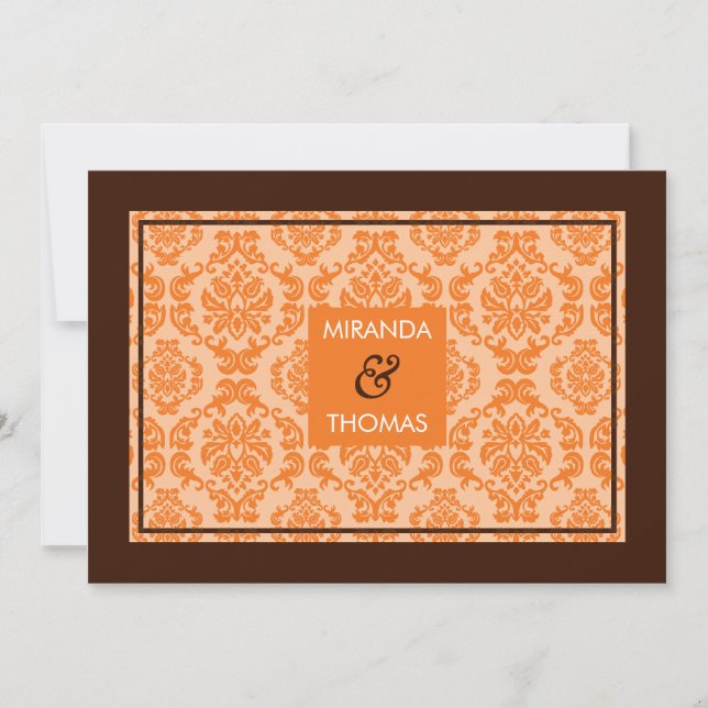 MODERN WEDDING INVITATIONS :: damask colours 8 (Front)