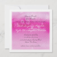 MODERN WEDDING INVITE ombre watercolor fuschia
