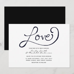 Modern Wedding Invites - Simple black white