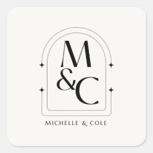 Modern Wedding Logo Sticker