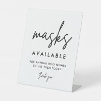 Modern Wedding Masks Available Sign