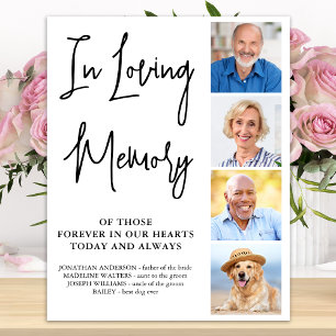 Modern Wedding Memorial Personalised Photo Collage Poster