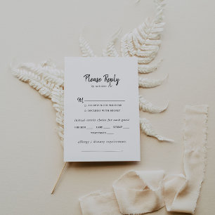 Modern Wedding Menu Choice RSVP