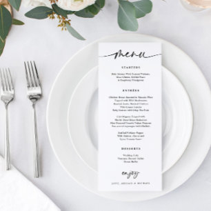 Modern Wedding Menu Fun Casual Handwriting