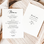 Modern Wedding Menu Simple Handwriting<br><div class="desc">Looking for a simple and modern wedding menu that's sure to impress your guests? Our custom printed 5x7 wedding menu is the perfect choice! Featuring a fun and casual handwriting-style script, this menu adds a personal touch to your reception. With high-quality printing, the menu is easy to read and allows...</div>