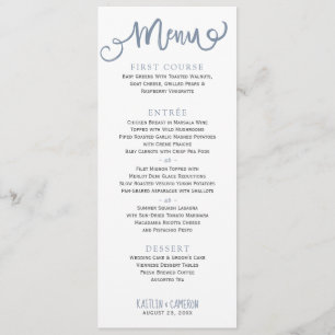 Modern Wedding Menus Typography (Dusty Blue)