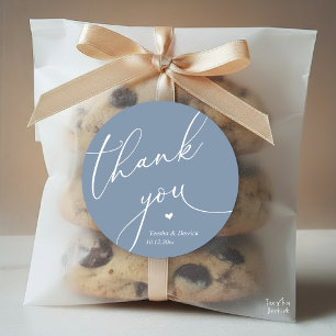 Modern Wedding Minimal Thank You Cute Heart Gifts Classic Round Sticker