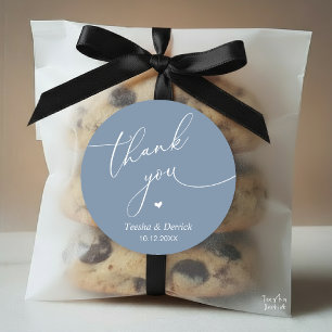 Modern Wedding Minimal Thank You Cute Heart Gifts Classic Round Sticker