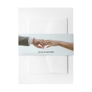 Modern Wedding   Minimalist Clean Simple Photo Invitation Belly Band