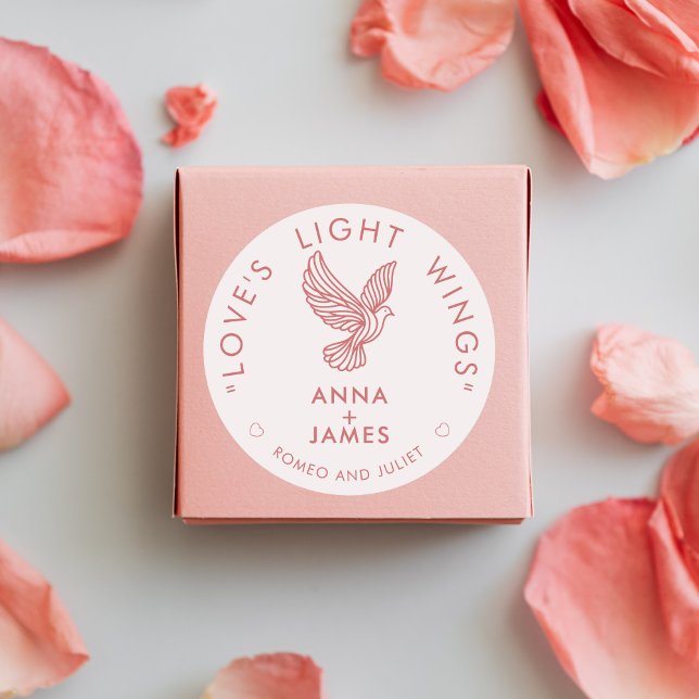 Modern Wedding Minimalist Elegant Romeo and Juliet Classic Round Sticker (Creator Uploaded)