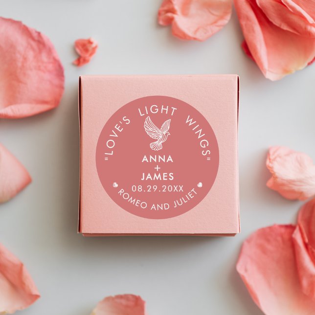 Modern Wedding Minimalist Elegant Romeo and Juliet Classic Round Sticker (Creator Uploaded)