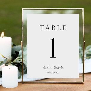 Modern Wedding Minimalist Script Table Number