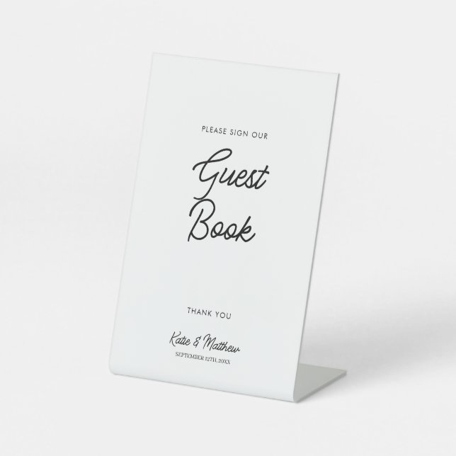 Modern Wedding Minimalist Sign Guest Book (Front)