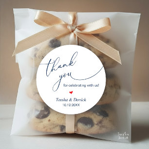 Modern Wedding Minimalist Thank You Gifts Classic Round Sticker