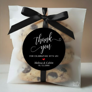 Modern Wedding Minimalist Thank You Gifts Classic Round Sticker