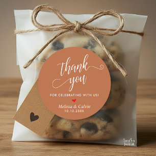 Modern Wedding Minimalist Thank You Gifts Classic Round Sticker