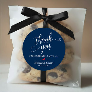 Modern Wedding Minimalist Thank You Gifts Classic Round Sticker