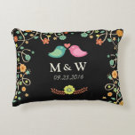 Modern Wedding Monogram Floral Love Birds Couple Decorative Cushion<br><div class="desc">Bride and Groom Monograms Dark Black Floral Love Birds Couple Wedding - A Perfect Wedding Design for your Big Day. (1) All text style,  colours,  sizes can be modified to fit your needs. (2) If you need any customisation or matching stationery,  please feel free to contact me.</div>