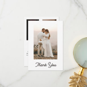 Modern Wedding Monogram Thank You 4 Photo Collage