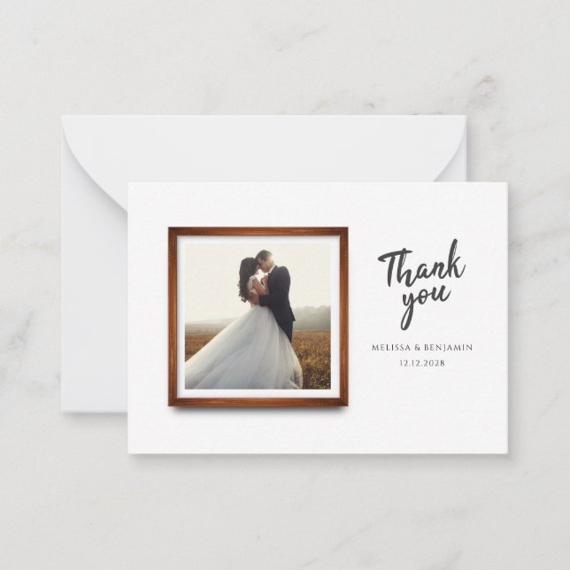 Modern Wedding Multi Photo Thank You Card (Front)