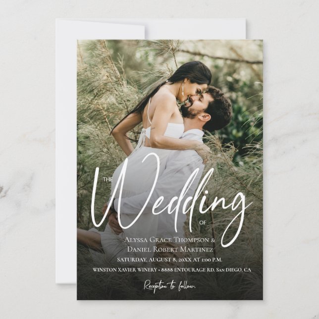 Modern Wedding of Photo Wedding overlay text Invitation (Front)