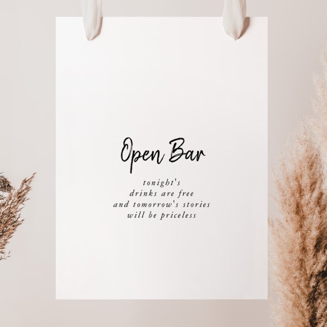Modern Wedding Open Bar Sign (Creator Uploaded)