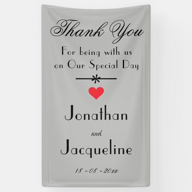 Modern Wedding Personalised Photo Booth Backdrop Banner (Vertical)