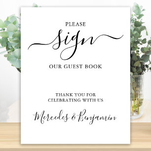 Modern Wedding Personalised Please Sign Guest Book