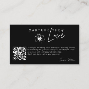 Modern Wedding Photo Capture the love Qr Code Enclosure Card