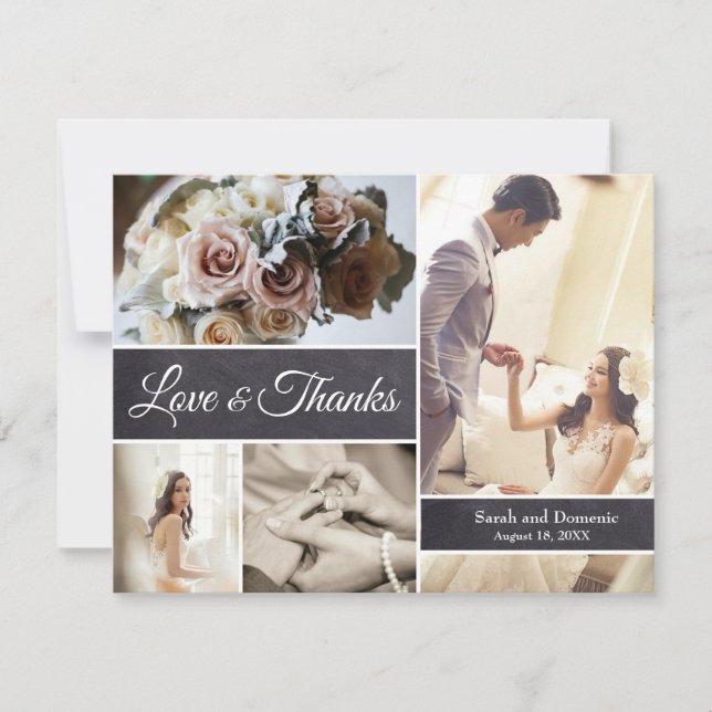 Modern Wedding | Photo collage on chalkboard (Front)