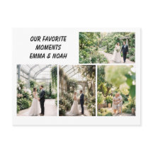 Modern Wedding Photo Collage Postcard