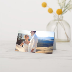 Modern Wedding Photo Folded Escort Place Card