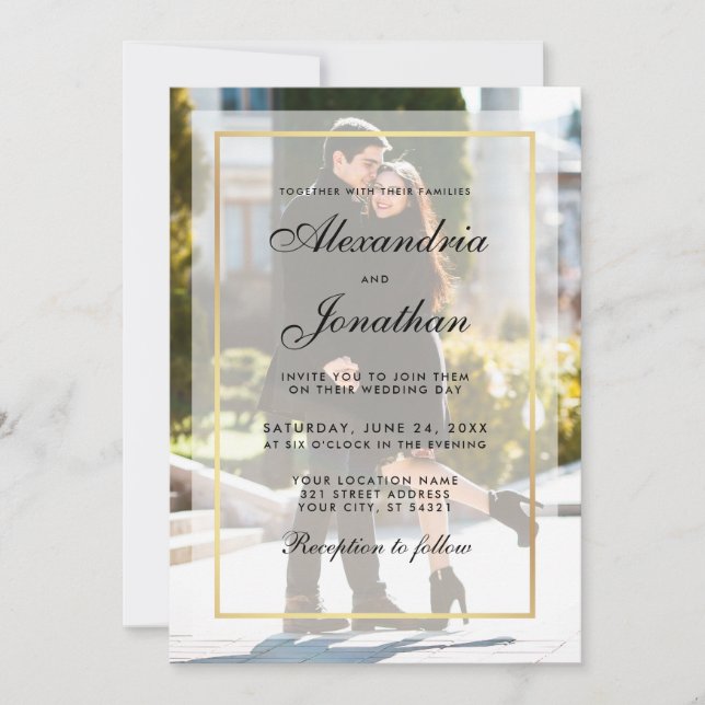Modern Wedding Photo Invitation - Overlay G (Front)