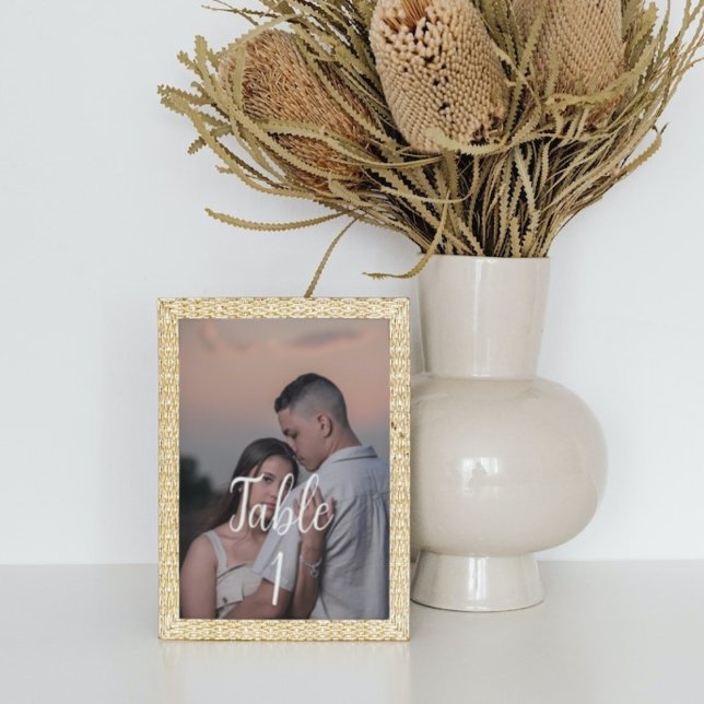modern wedding photo minimalist table number (Creator Uploaded)