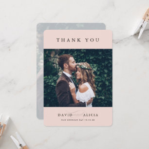 MODERN WEDDING photo simple classic blush pink Invitation