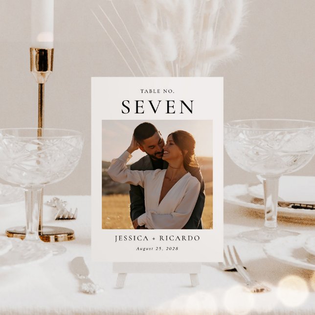 Modern Wedding Photo Table Card (Creator Uploaded)