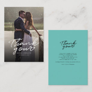 Modern Wedding Photo Thank You Card