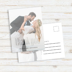 Modern Wedding Photo Thank You Card