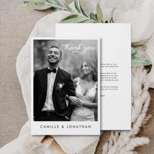 Modern Wedding Photo Thank you card (Modern Wedding Photo Thank you card)