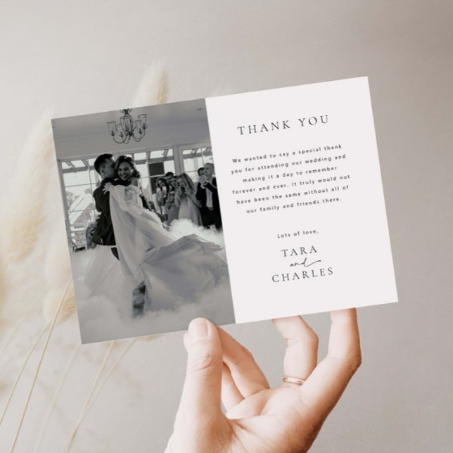 Modern Wedding Photo Thank You Card (Creator Uploaded)