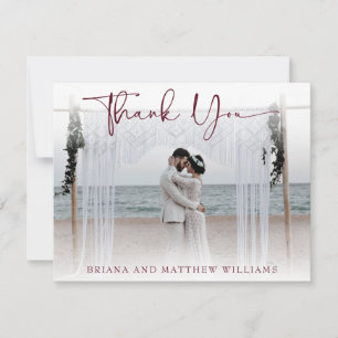 Modern Wedding Photo Thank You Card