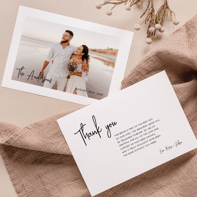 Modern Wedding Photo Thank You Cards (Creator Uploaded)