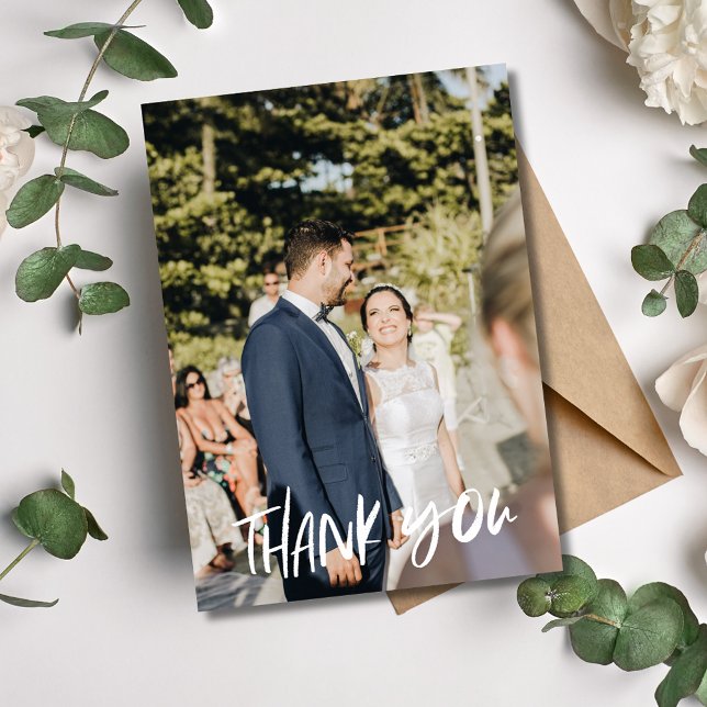 Modern Wedding Photo Thank You Cards (Modern Wedding Photo Thank You Cards)
