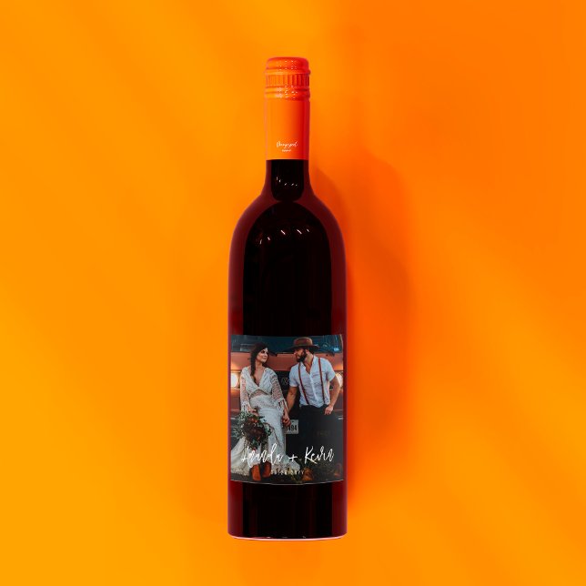Modern Wedding Photo Wine Label (Creator Uploaded)