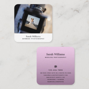 Modern Wedding Photographer Photo Square Business Card